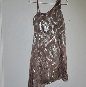 Aidan mattox silk one shoulder dress